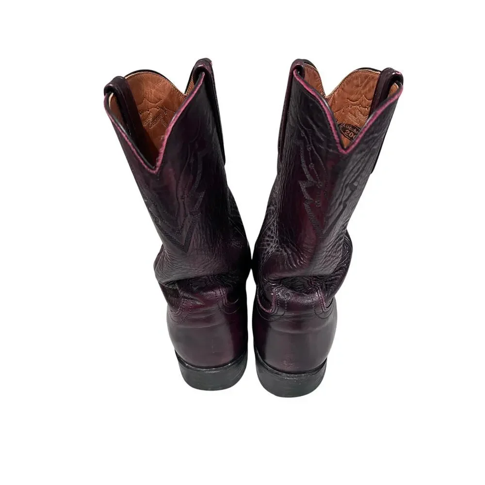 Lucchese 2000 Mens Western Boots Cherry Leather Cowboy USA 10D T0083C2